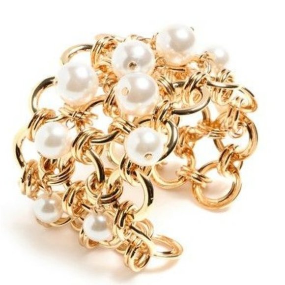 Amrita Singh Jewelry - Amrita Singh 18kt Gold Plated Link Cuff Bracelet